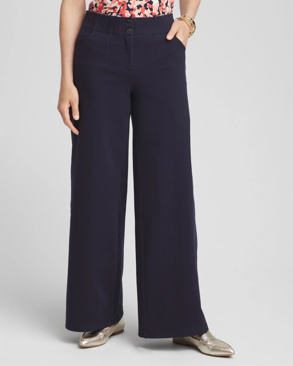 Cotton Stretch Wide Leg Pants Chico's